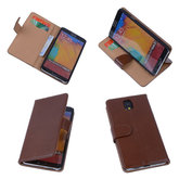 PU Leder Bruin Hoesje voor Samsung Galaxy Note 3 Neo Book/Wallet Case/Cover