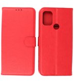 Booktype Wallet Case Telefoonhoesje voor Motorola Moto G30 - Rood