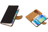 Effen Zwart Hoesje voor Samsung Galaxy A3 2015 Book/Wallet Case/Cover