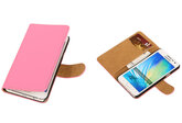 Effen Roze Hoesje voor Samsung Galaxy A3 2015 Book/Wallet Case/Cover
