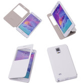 View Cover Wit Hoesje voor Samsung Galaxy Note 4 TPU Book-Style