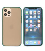 Kleurcombinatie Hard Case Hoesje voor iPhone 12 - 12 Pro Donker Groen