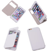View Cover Wit Hoesje voor Apple iPhone 6 TPU Book-Style
