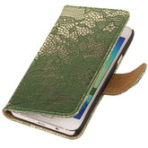 Lace Donker Groen Hoesje voor Microsoft Lumia 535 Book/Wallet Case/Cover