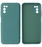 Samsung Galaxy A03s Hoesje - Backcover Telefoonhoesje - Donker Groen