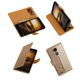 PU Leder Goud Hoesje voor Huawei Ascend Mate 7 Stand Book/Wallet Case/Cover