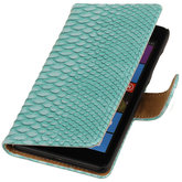 BC Slang Turquoise Hoesje voor Microsoft Lumia 535 Stand Bookcase Wallet Cover