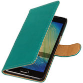 PU Leder Groen Hoesje voor Microsoft Lumia 535 Book/Wallet Case/Cover