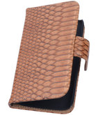 Bruin Slang Hoesje voor Samsung Galaxy Core 2 Book/Wallet Case/Cover