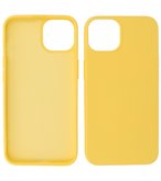 iPhone 13 Mini Hoesje - 2.0mm Dikke Fashion Telefoonhoesje Backcover - Geel