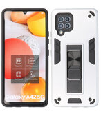 Tough Armor Hardcase Met Standfunctie Hoesje voor Samsung Galaxy A42 5G - Zilver