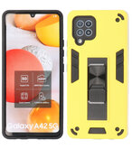 Tough Armor Hardcase Met Standfunctie Hoesje voor Samsung Galaxy A42 5G - Geel