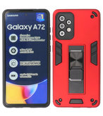Tough Armor Hardcase Met Standfunctie Hoesje voor Samsung Galaxy A72 - A72 5G - Rood