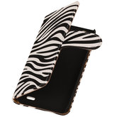 Hoesje voor Huawei Ascend G630 Zebra Booktype Wallet