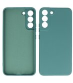 2.0mm Dikke Fashion Telefoonhoesje - Siliconen Hoesje voor Samsung Galaxy S22 Plus - Donker Groen