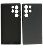 2.0mm Dikke Fashion Telefoonhoesje - Siliconen Hoesje voor Samsung Galaxy S22 Ultra - Zwart