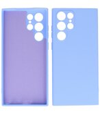 2.0mm Dikke Fashion Telefoonhoesje - Siliconen Hoesje voor Samsung Galaxy S22 Ultra - Paars