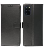 Echt Lederen Hoesje Wallet Case Telefoonhoesje voor Samsung Galaxy S20 Plus - Zwart