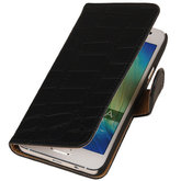 Croco Zwart Hoesje voor Huawei Ascend Y520 Book/Wallet Case/Cover
