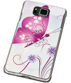 3D Hardcase met Diamant Galaxy Alpha G850F Vlinder Paars