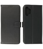 Echt Lederen Hoesje Wallet Case Telefoonhoesje voor Samsung Galaxy A13 4G - Zwart