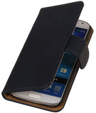 Donker Blauw Hout Design Book Cover Galaxy S4 I9500