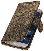 Zwart Lace / Kant Design Book Cover Galaxy S4 I9500