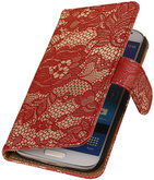 Rood Lace / Kant Design Book Cover Galaxy S4 I9500