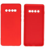 2.0mm Dikke Fashion Telefoonhoesje - Siliconen Hoesje voor Samsung Galaxy S10 Plus - Rood