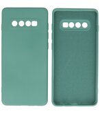 2.0mm Dikke Fashion Telefoonhoesje - Siliconen Hoesje voor Samsung Galaxy S10 Plus - Donker Groen