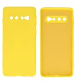 2.0mm Dikke Fashion Telefoonhoesje - Siliconen Hoesje voor Samsung Galaxy S10 - Geel