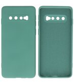 2.0mm Dikke Fashion Telefoonhoesje - Siliconen Hoesje voor Samsung Galaxy S10 - Donker Groen