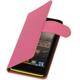 Hoesje voor Huawei Ascend G510 Effen Booktype Wallet Roze