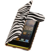 Hoesje voor Huawei Ascend G510 Zebra Booktype Wallet