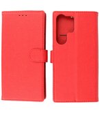 Samsung Galaxy S23 Ultra Hoesje Book Case Portemonnee Telefoonhoesje - Rood