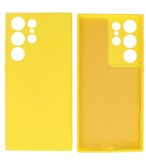 2.0mm Dikke Fashion Telefoonhoesje Siliconen Hoesje voor de Samsung Galaxy S23 Ultra - Geel