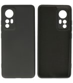 Xiaomi 12 Hoesje - 2.0mm Dikke Fashion Telefoonhoesje Backcover - Siliconen Hoesje - Zwart