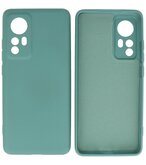 Xiaomi 12 Hoesje - 2.0mm Dikke Fashion Telefoonhoesje Backcover - Siliconen Hoesje - Donker Groen