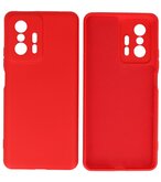 Xiaomi 11T Hoesje - 2.0mm Dikke Fashion Telefoonhoesje Backcover - Siliconen Hoesje - Rood