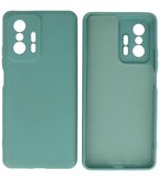 Xiaomi 11T Hoesje - 2.0mm Dikke Fashion Telefoonhoesje Backcover - Siliconen Hoesje - Donker Groen