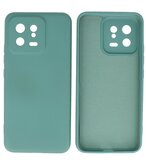 Xiaomi 13 5G Hoesje - 2.0mm Dikke Fashion Telefoonhoesje Backcover - Siliconen Hoesje - Donker Groen