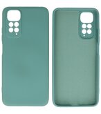 Xiaomi Redmi Note 11 4G Hoesje - 2.0mm Dikke Fashion Telefoonhoesje Backcover - Siliconen Hoesje - Donker Groen