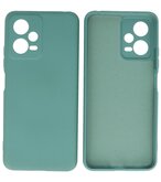 Xiaomi Redmi Note 12 5G Hoesje - 2.0mm Dikke Fashion Telefoonhoesje Backcover - Siliconen Hoesje - Donker Groen