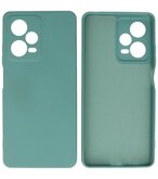 Xiaomi Redmi Note 12 Pro 5G Hoesje - 2.0mm Dikke Fashion Telefoonhoesje Backcover - Siliconen Hoesje - Donker Groen
