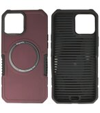 MagSafe Hoesje - Shockproof Back Cover voor de iPhone 12 Pro Max - Bordeaux Rood