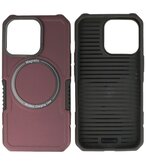 MagSafe Hoesje - Shockproof Back Cover voor de iPhone 13 Pro - Bordeaux Rood