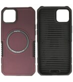 MagSafe Hoesje - Shockproof Back Cover voor de iPhone 14 Plus - Bordeaux Rood