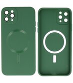 MagSafe Hoesje met Camera Beschermer voor iPhone 11 Pro Max Donker Groen