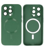 MagSafe Hoesje met Camera Beschermer voor iPhone 12 Pro Max Donker Groen