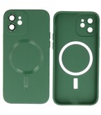 MagSafe Hoesje met Camera Beschermer voor iPhone 12 Donker Groen